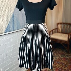 Amanda + Chelsea Black and White Striped Skirt